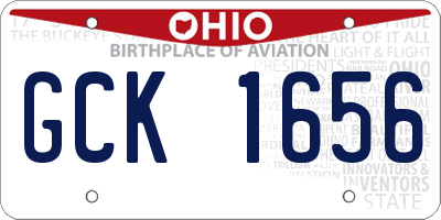 OH license plate GCK1656