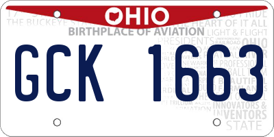 OH license plate GCK1663