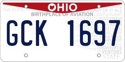 OH license plate GCK1697
