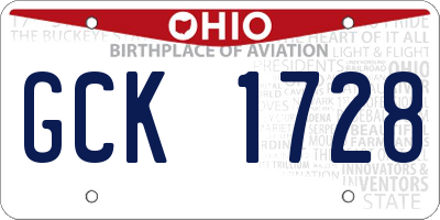 OH license plate GCK1728
