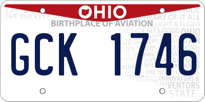 OH license plate GCK1746
