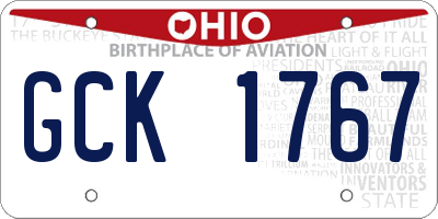 OH license plate GCK1767
