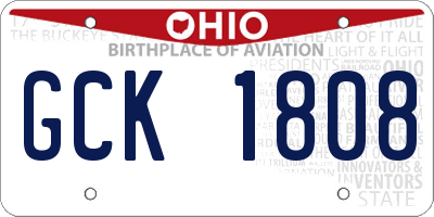 OH license plate GCK1808