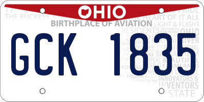 OH license plate GCK1835