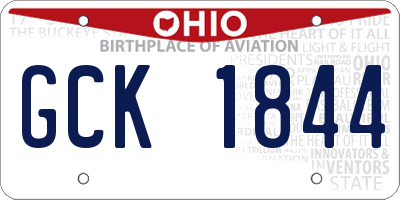 OH license plate GCK1844