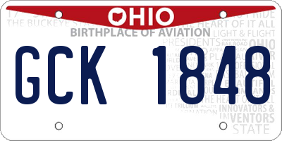 OH license plate GCK1848