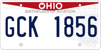 OH license plate GCK1856