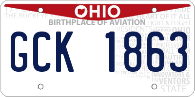 OH license plate GCK1863