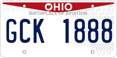 OH license plate GCK1888