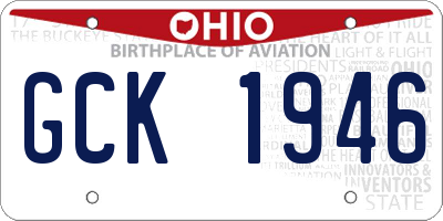 OH license plate GCK1946