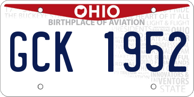 OH license plate GCK1952