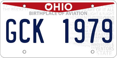 OH license plate GCK1979