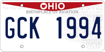 OH license plate GCK1994