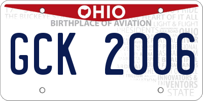 OH license plate GCK2006