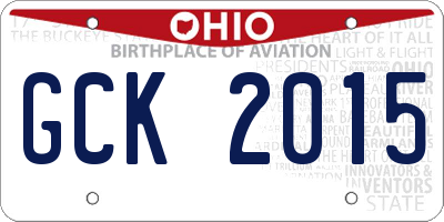OH license plate GCK2015