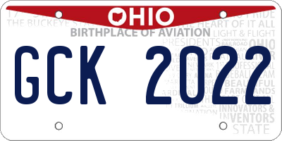 OH license plate GCK2022
