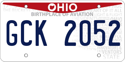 OH license plate GCK2052
