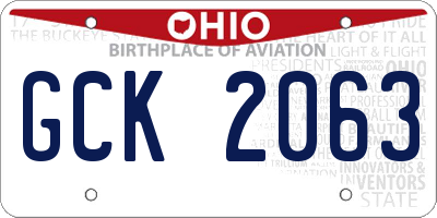 OH license plate GCK2063