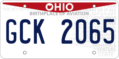 OH license plate GCK2065