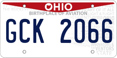 OH license plate GCK2066