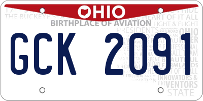 OH license plate GCK2091