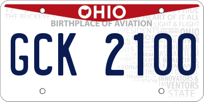 OH license plate GCK2100