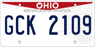 OH license plate GCK2109