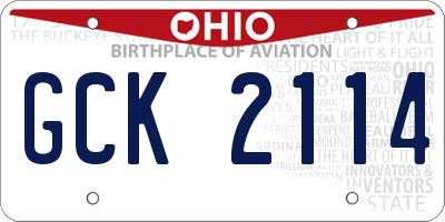 OH license plate GCK2114