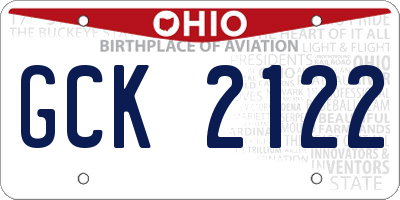 OH license plate GCK2122