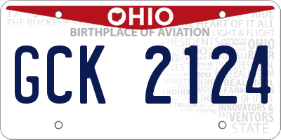 OH license plate GCK2124