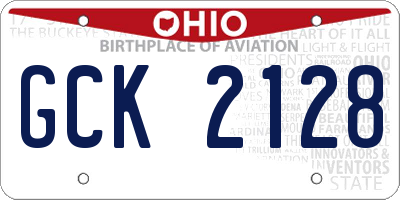OH license plate GCK2128