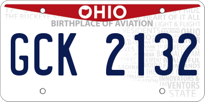 OH license plate GCK2132