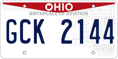 OH license plate GCK2144