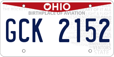 OH license plate GCK2152
