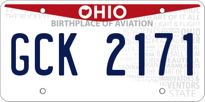 OH license plate GCK2171