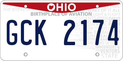 OH license plate GCK2174
