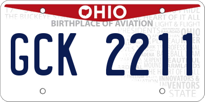 OH license plate GCK2211