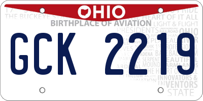 OH license plate GCK2219