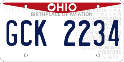 OH license plate GCK2234