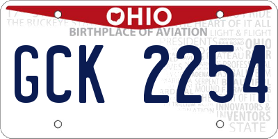 OH license plate GCK2254