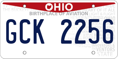 OH license plate GCK2256