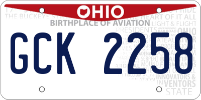 OH license plate GCK2258