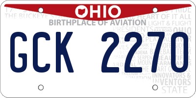 OH license plate GCK2270