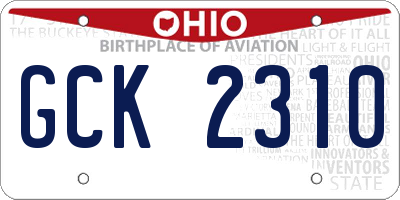 OH license plate GCK2310