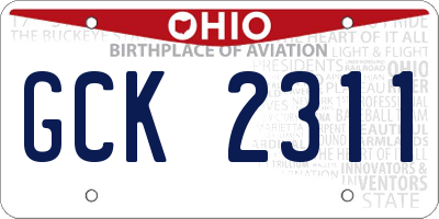 OH license plate GCK2311
