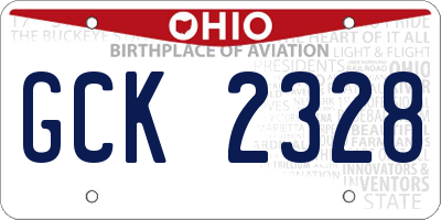 OH license plate GCK2328