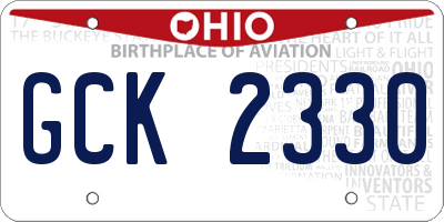 OH license plate GCK2330