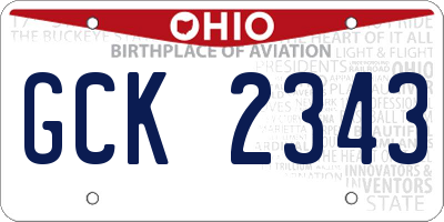 OH license plate GCK2343