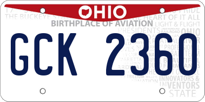 OH license plate GCK2360