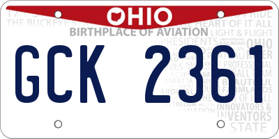 OH license plate GCK2361